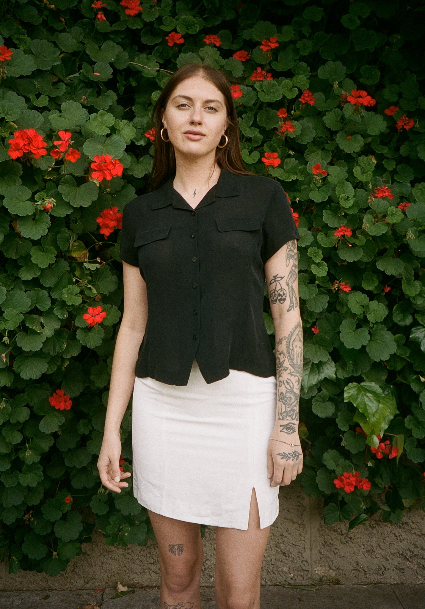 Charcoal Silk Blouse