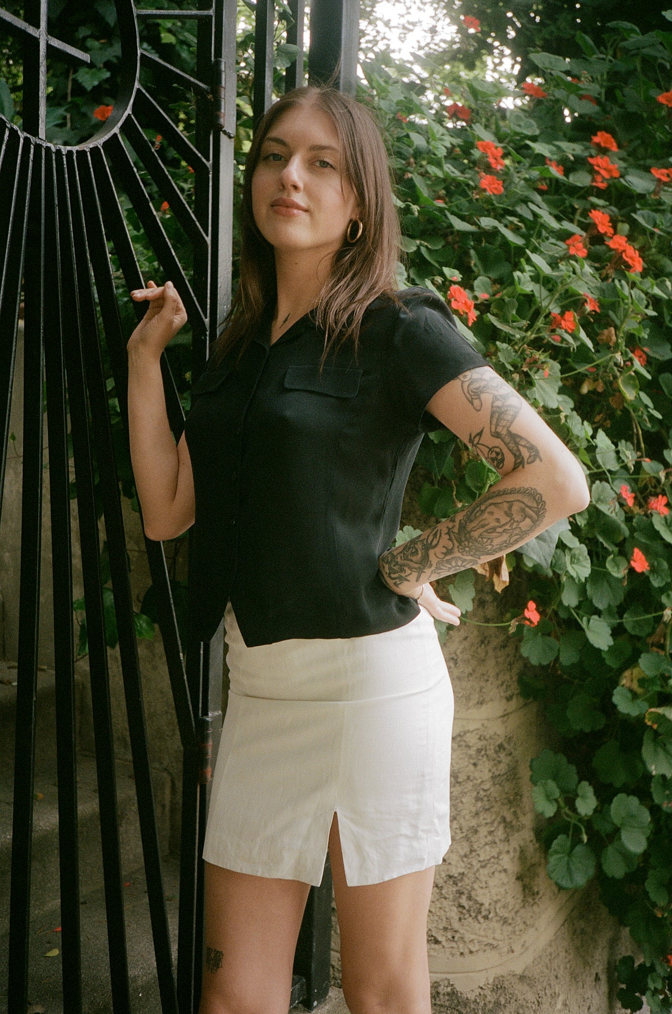 Charcoal Silk Blouse