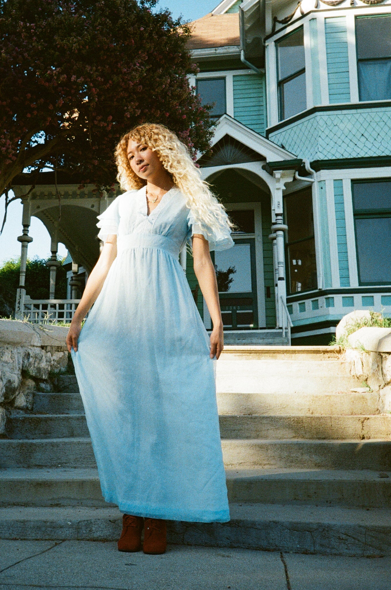 Lacy Flutter Gown