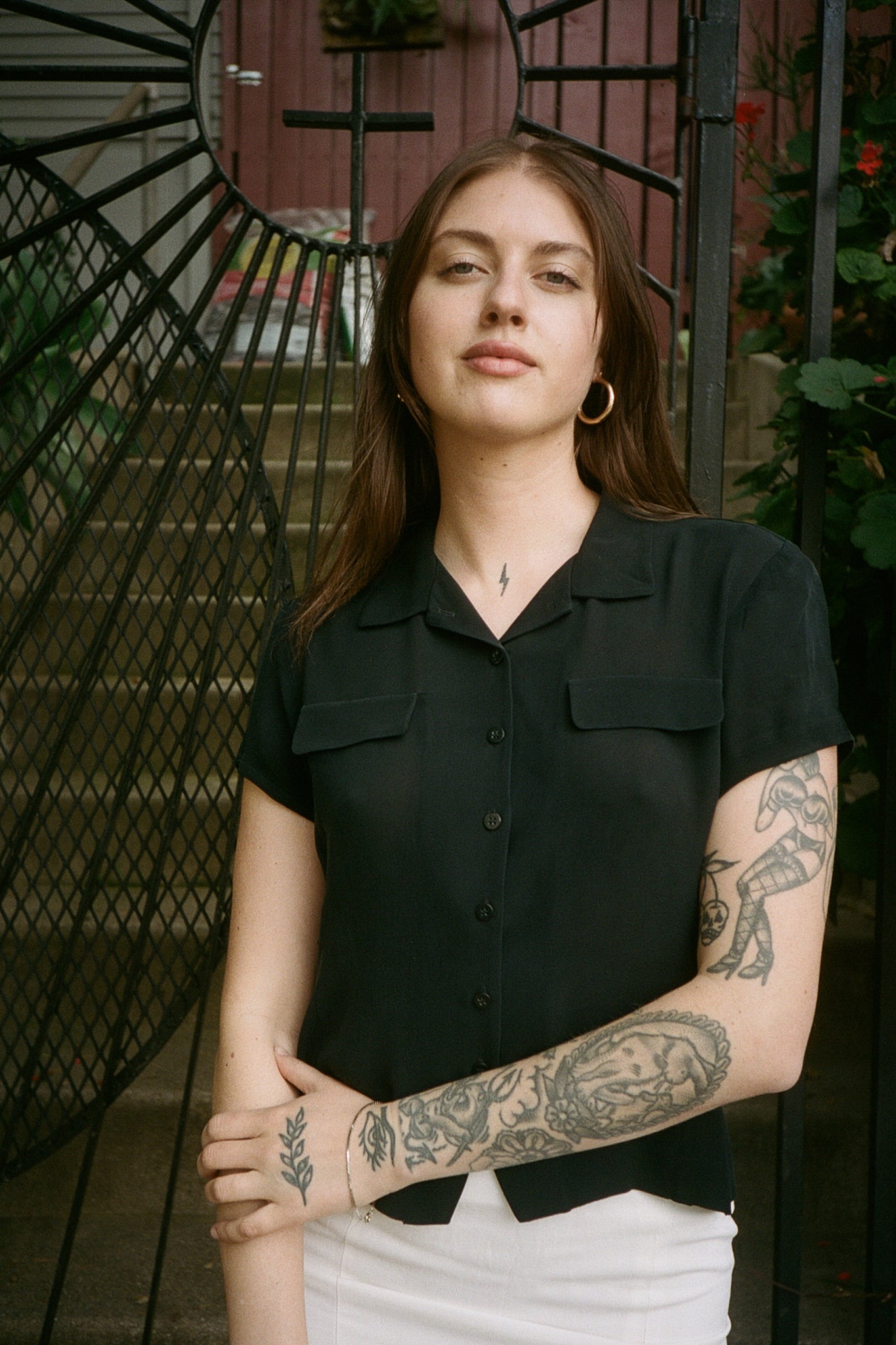 Charcoal Silk Blouse