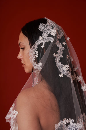 Scalloped Lace Mantilla