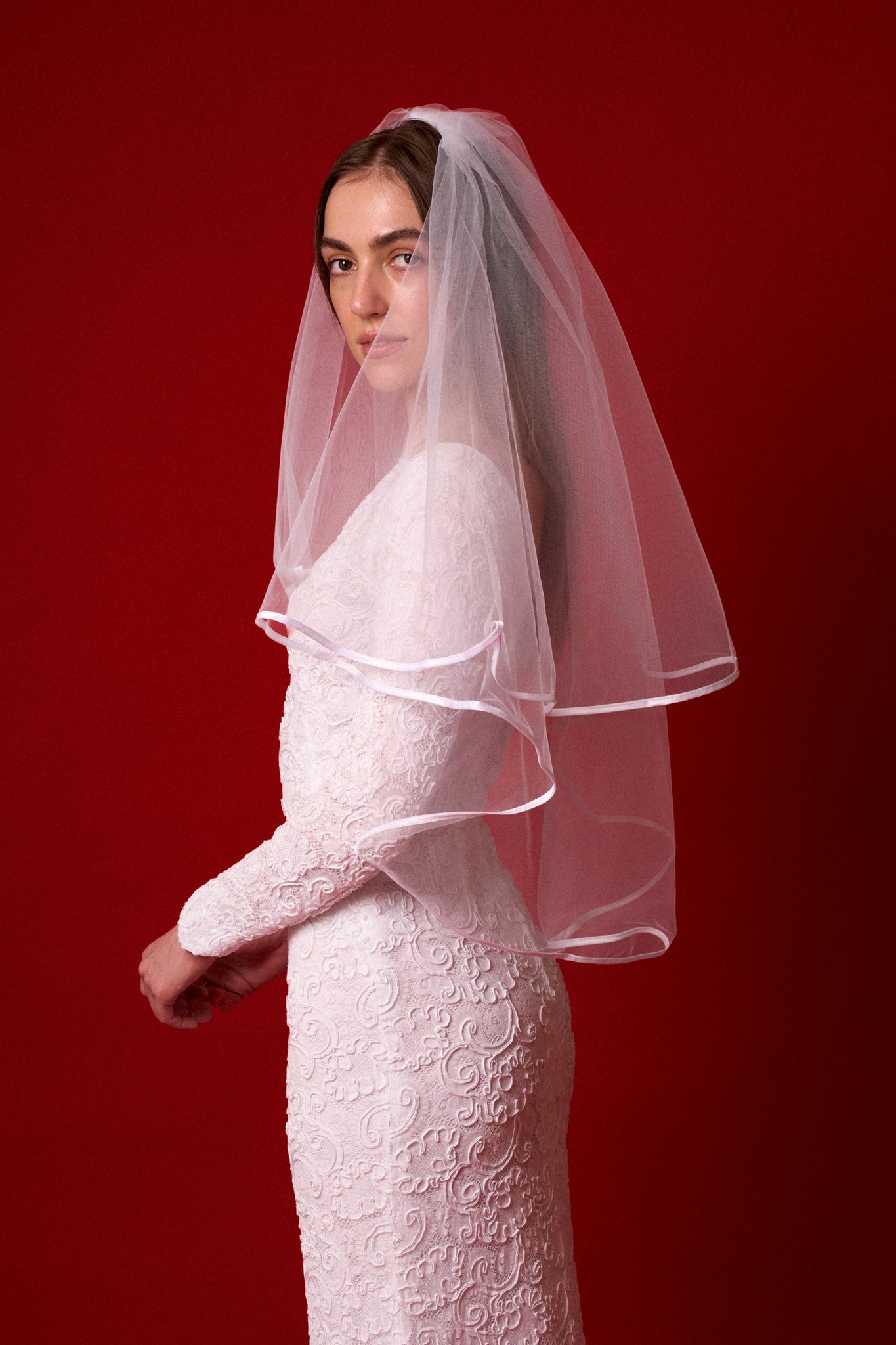 Ribbon Blusher Veil