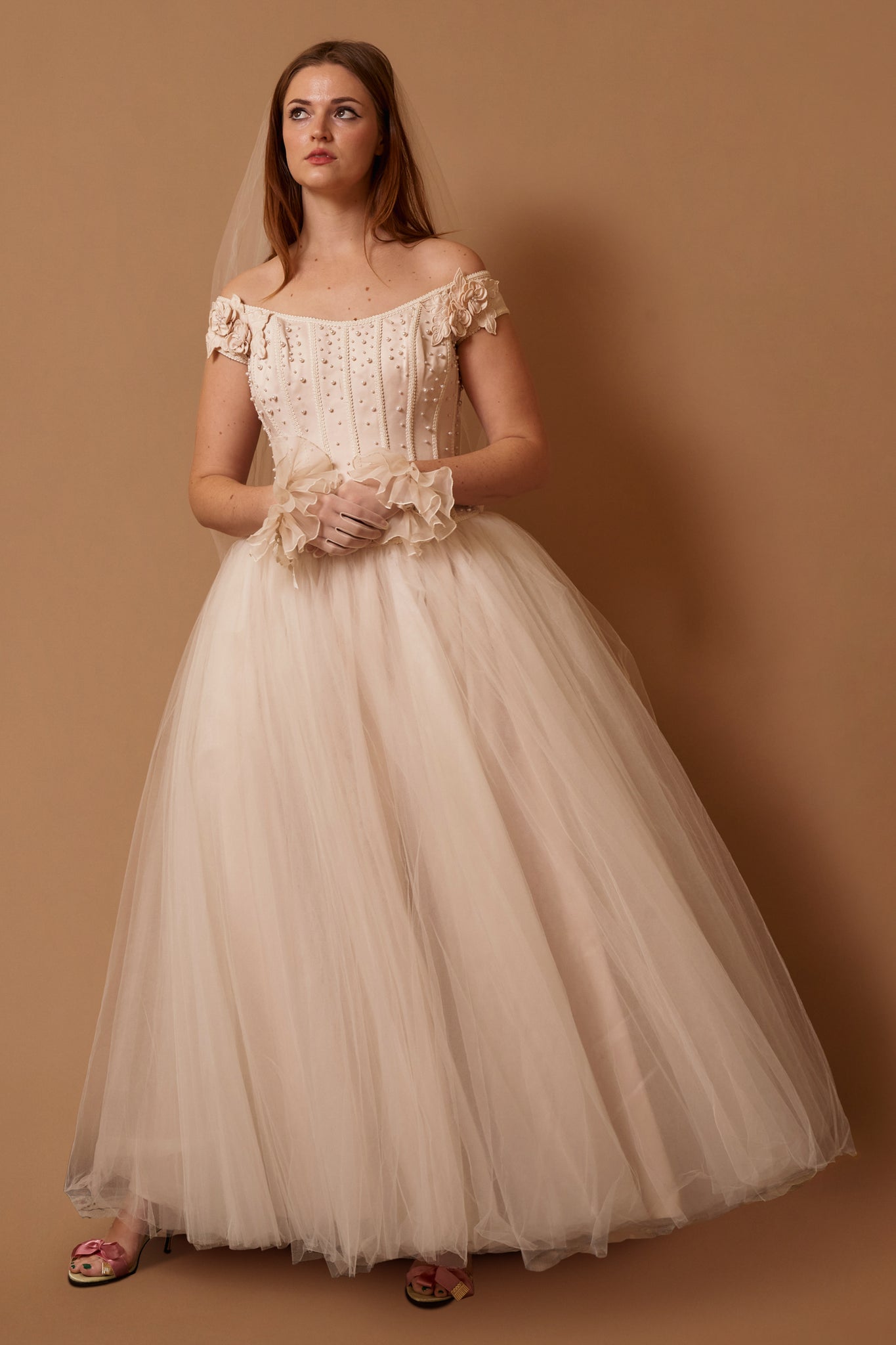 Blush Tulle Gown - M