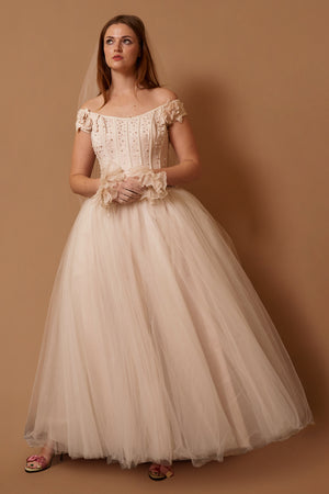 Blush Tulle Gown - M