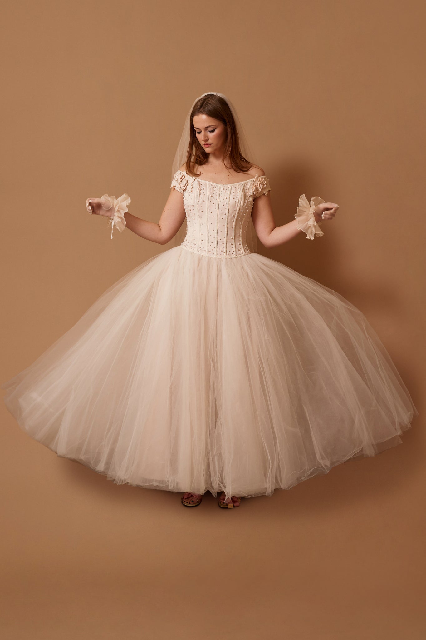 Blush Tulle Gown - M