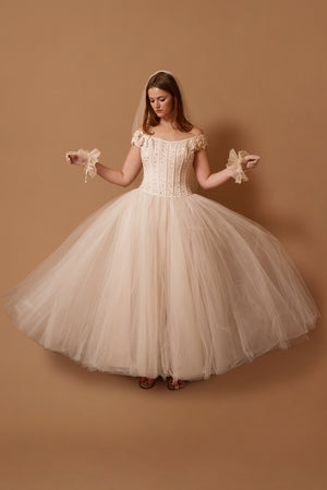 Blush Tulle Gown - M