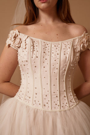Blush Tulle Gown - M