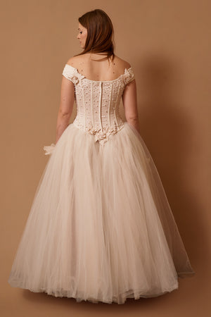 Blush Tulle Gown - M