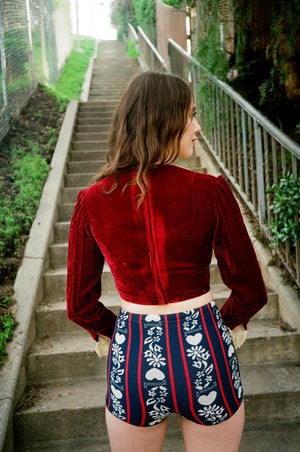 Cramoisie Velvet Blouse