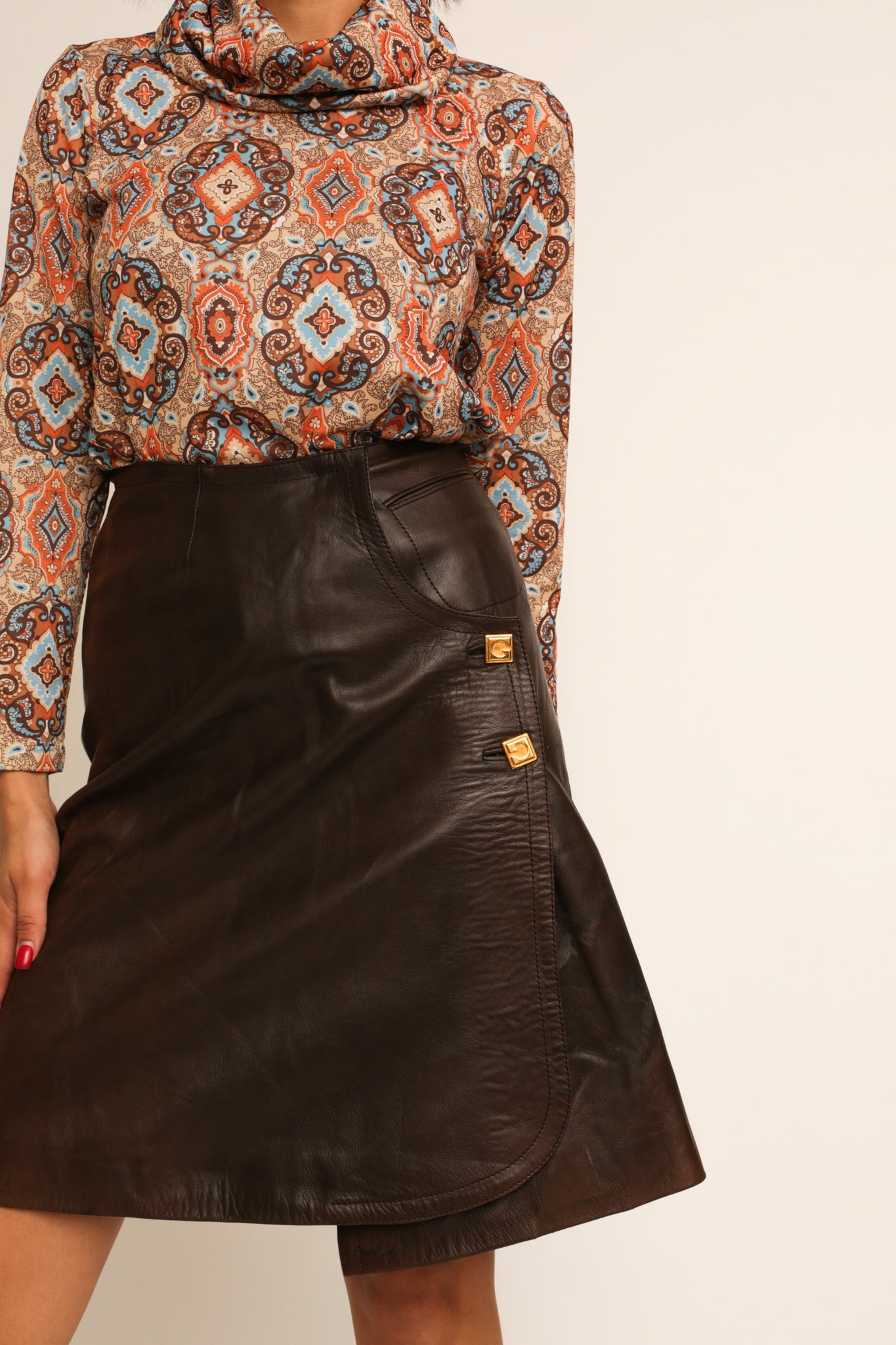 Gheradini Leather Skirt