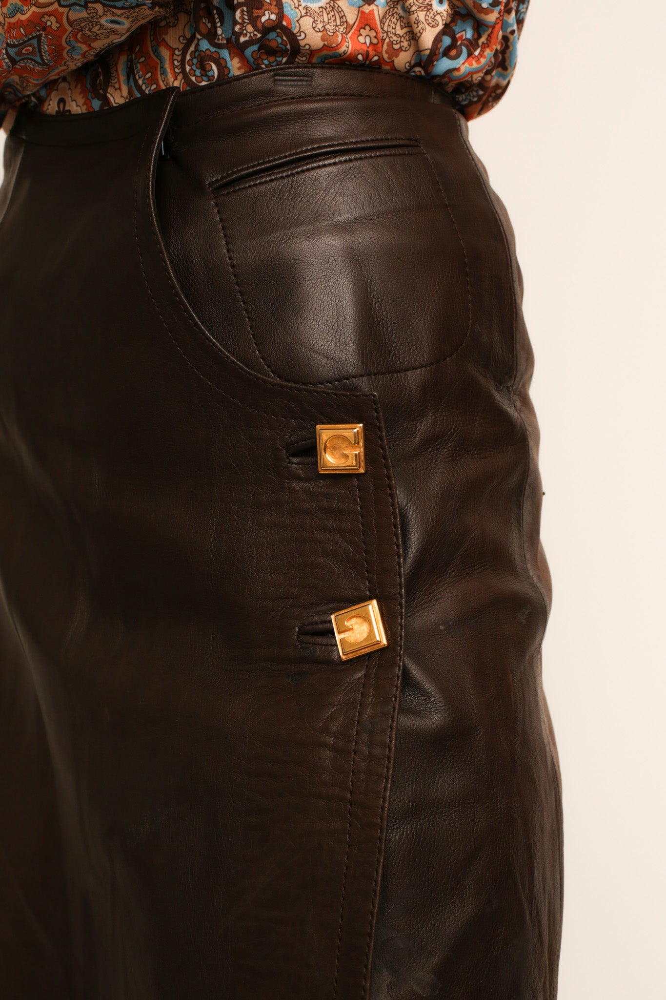 Gheradini Leather Skirt
