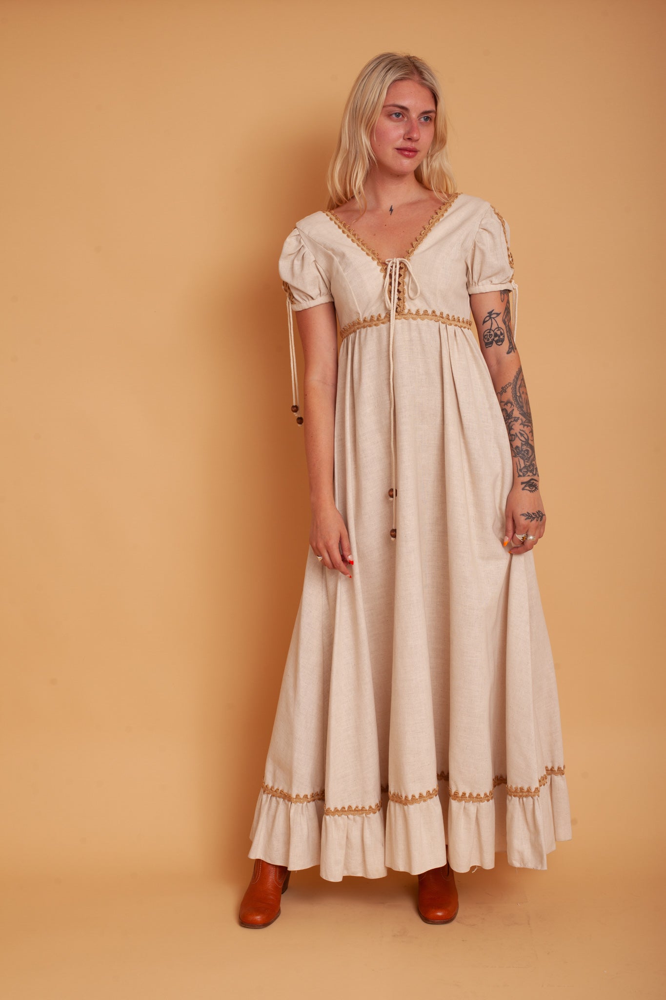 Gunne Sax Linen Gown