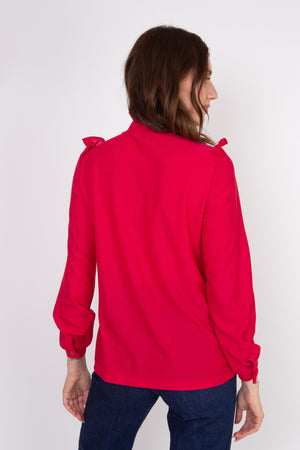 Magenta Ruffled Blouse