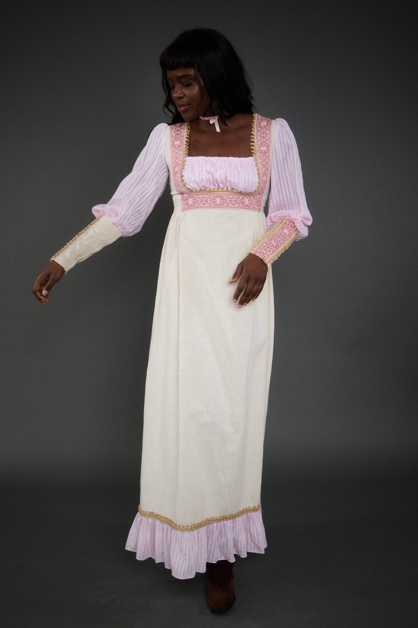 vintage linen dress Clementine Linen Gown