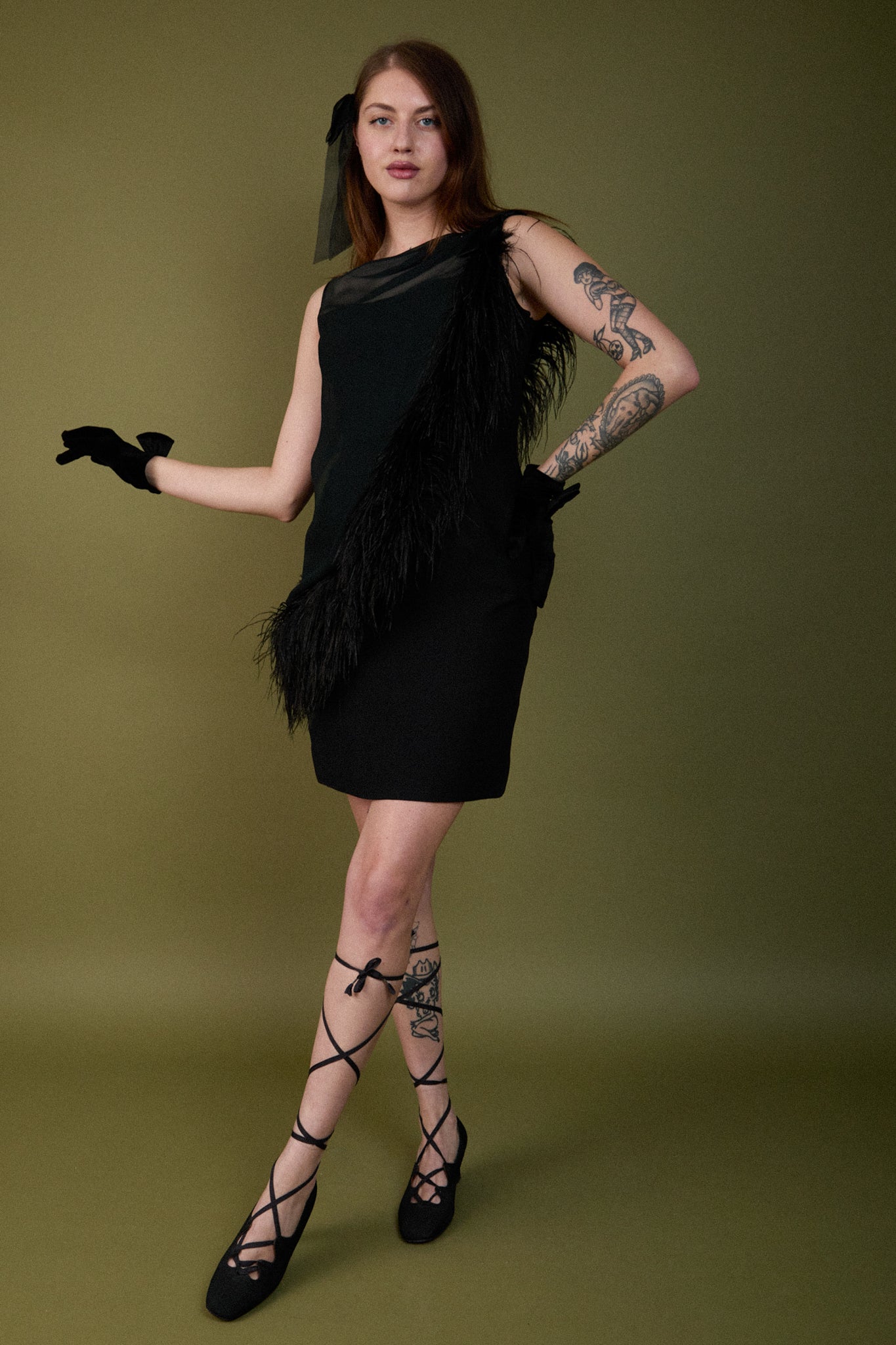 ostrich feather mini dress Ostrich Feather Mini – Transplant Vintage